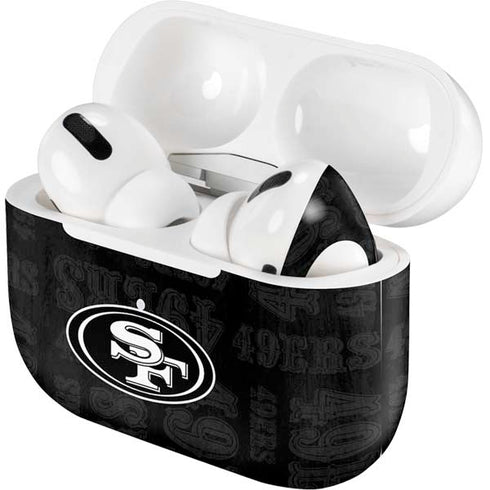 NFL San Franciso 49ers Black & White Apple AirPods Pro Skin
